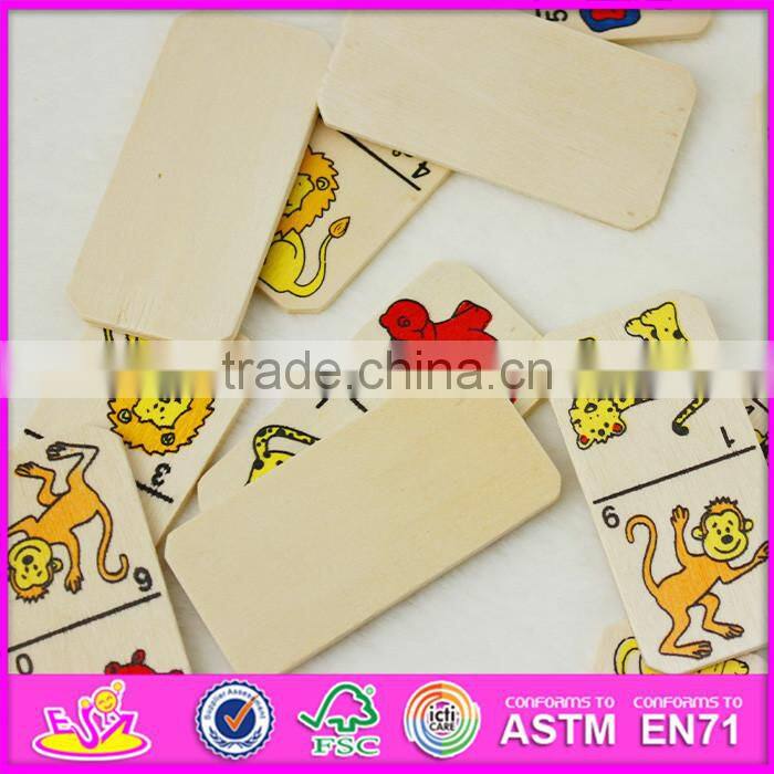 2016 hot sale educational children wooden domino building blocks W15A067
