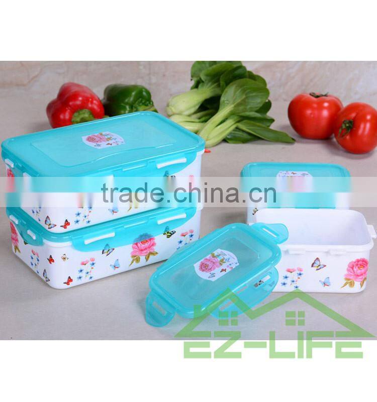BPA free microwave safe seal plastic food storage containers with lids 4 pcs/set