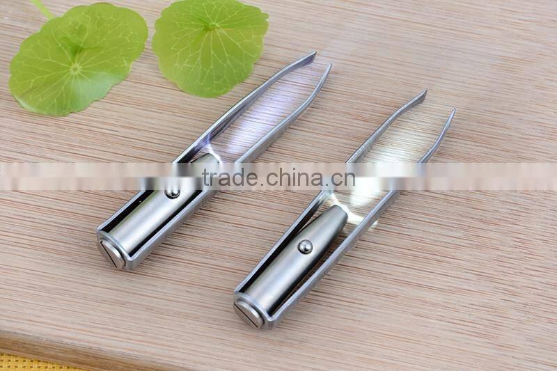 2016 new arrival LED lighted eyebrow tweezers BZS02