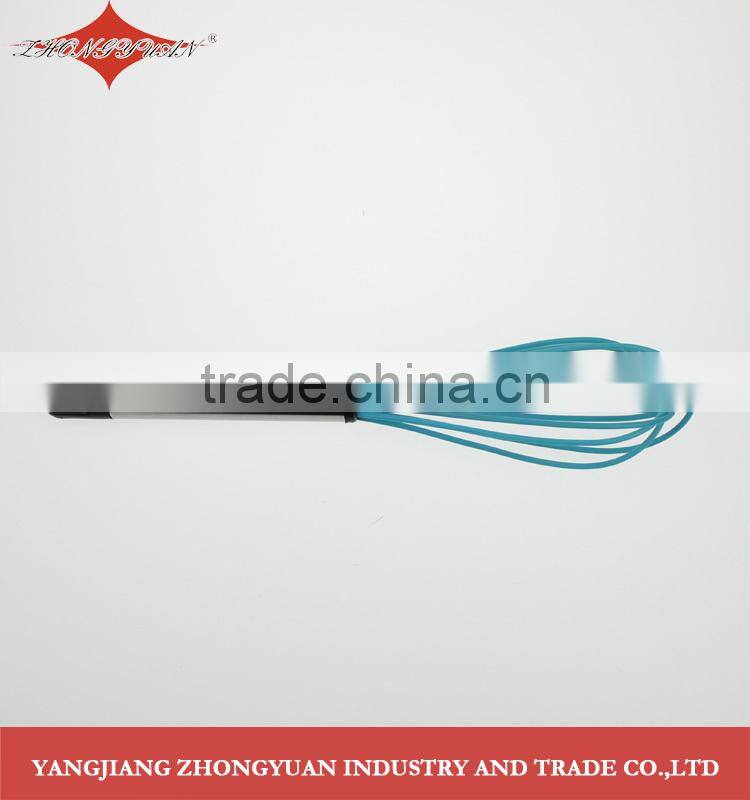Food grade Silicone coated wires egg whisk with stainless steel handle