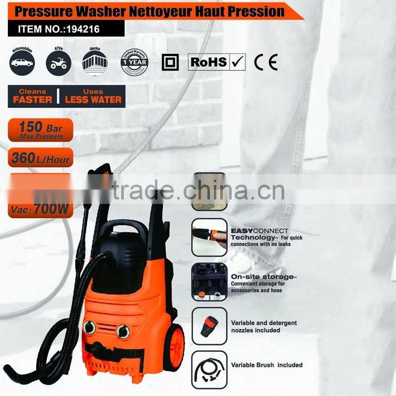 150bar Automatic High Pressure Car Washer With Vacuum cleaner