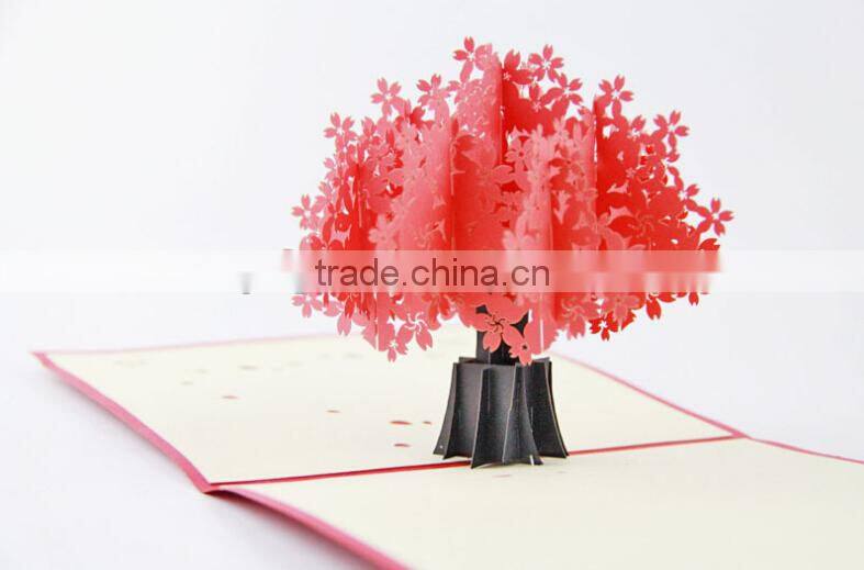 Flower Cherry 3D Pop Up Greeting Card 3D Birthday Greeting Card Creative Handmade Birthday Cards