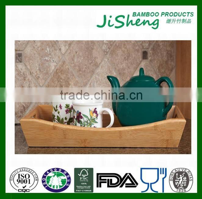 Cheap bamboo wooden food serving tray, serving tray and bamboo tray with handles