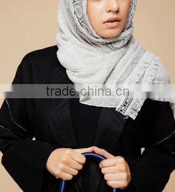 good quality muslim kimono abaya Black One Button Open black abayas