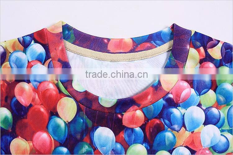 Full digital sublimation printing 3D sweatshirt without hood for women