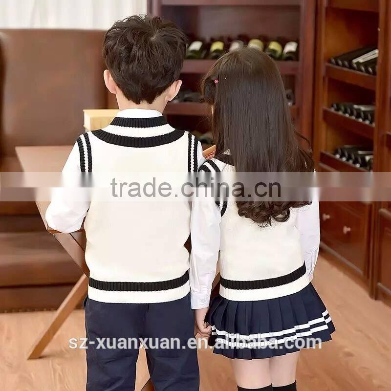 Custom European style high quality primary school uniform for girls and boys