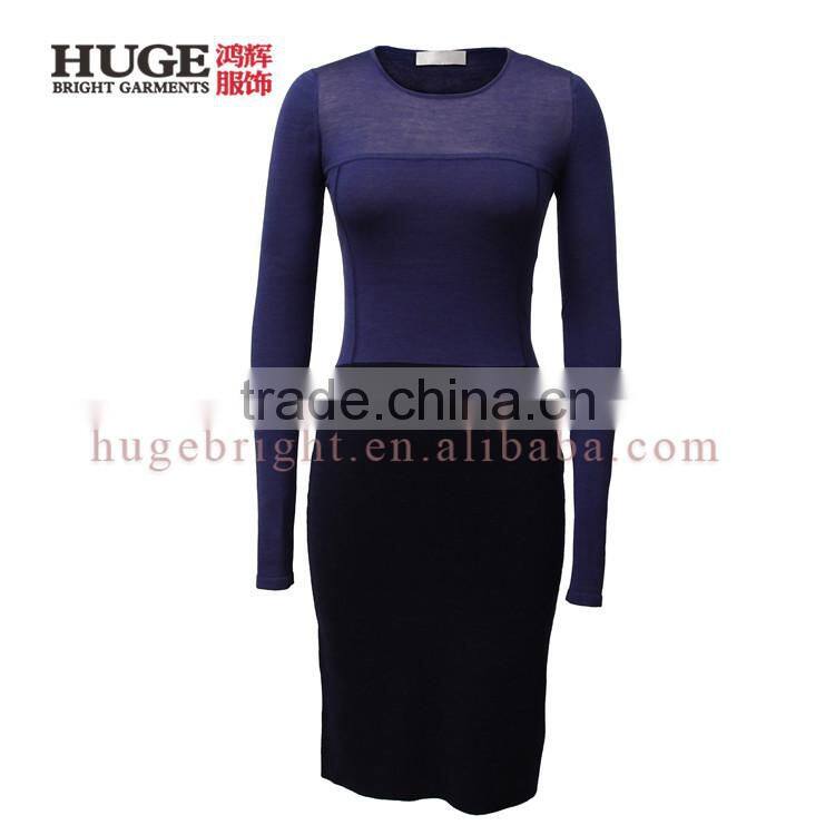 Silk And Wool Blend Kint Women Sweater Dress