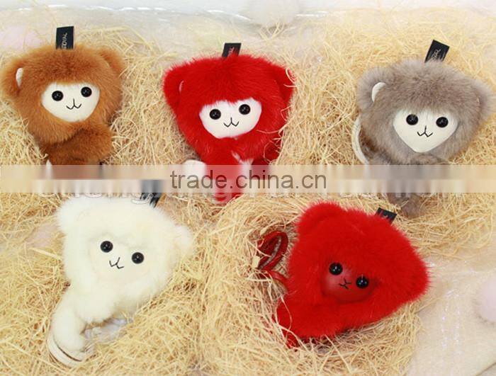 CX-A-03 Genuine Mink Fur Monkey Dolls Cute Toys Mink Fur