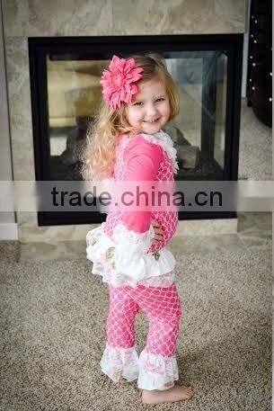 Wholesale cheap baby clothes boutique baby ruffle shorts and icing jogging pants