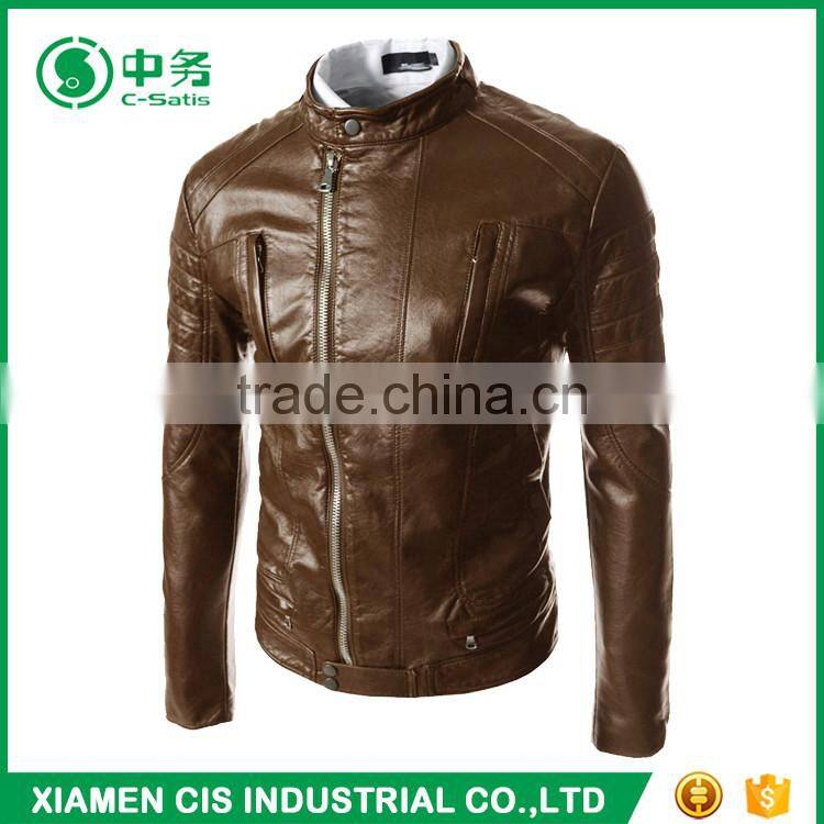 Wholesale Fashion Slim Fit Pelle Pelle Leather Jackets for Men