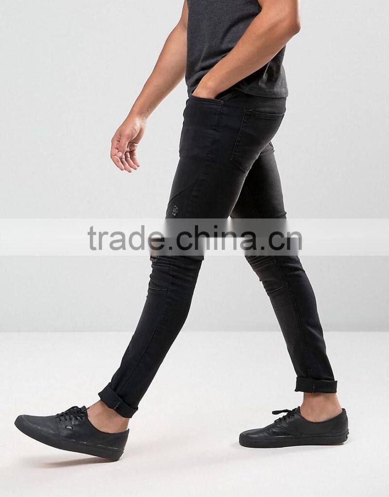 destroy holey slim fit flex stretch skinny leg jeans for man