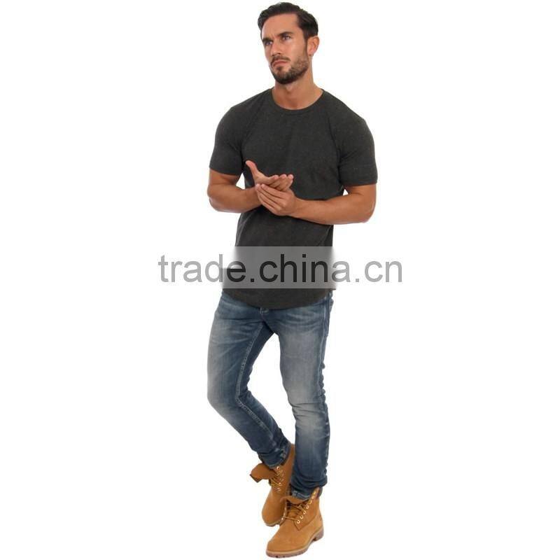 Boucle Curve Hem T-Shirt, skinny fit t shirt