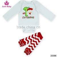 2017 Spring Girls Clothing Sets Style Elk Red T-Shirt Elk White Pants Set Boutique Outfits Kids