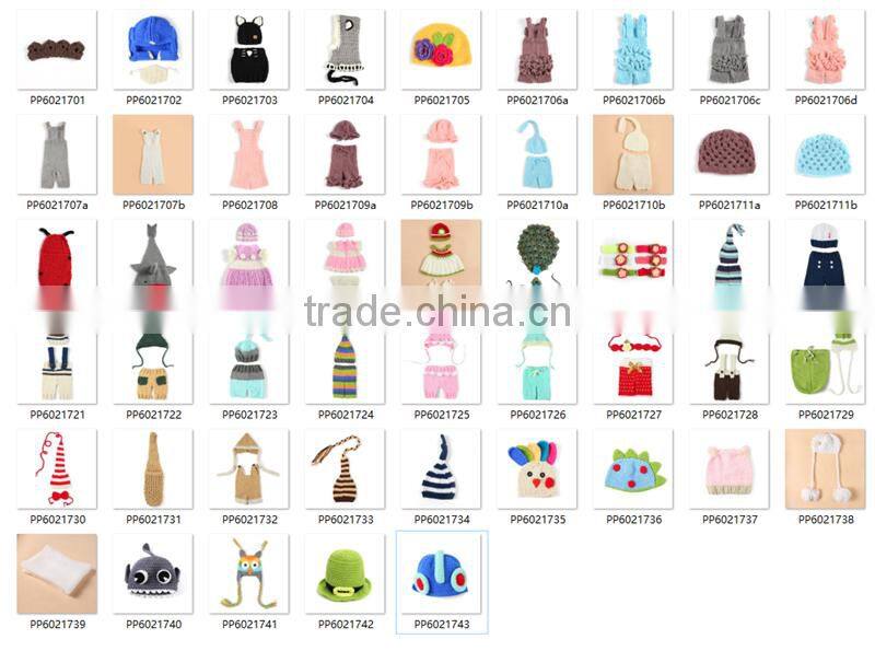 Large inventory white color baby handmade photography of pants and elf hat set wholesale crochet custome photography cheap