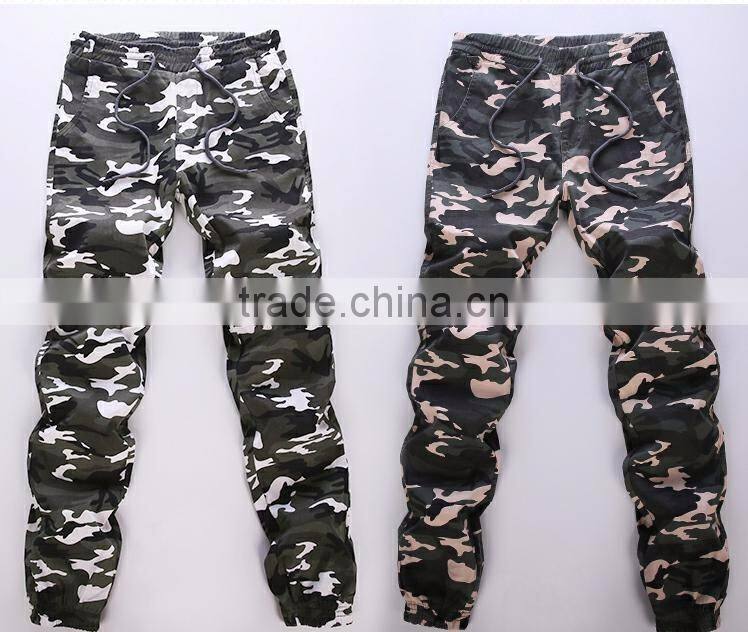 Fashion wholesale custom mens casual camo pants cheap army print pants men