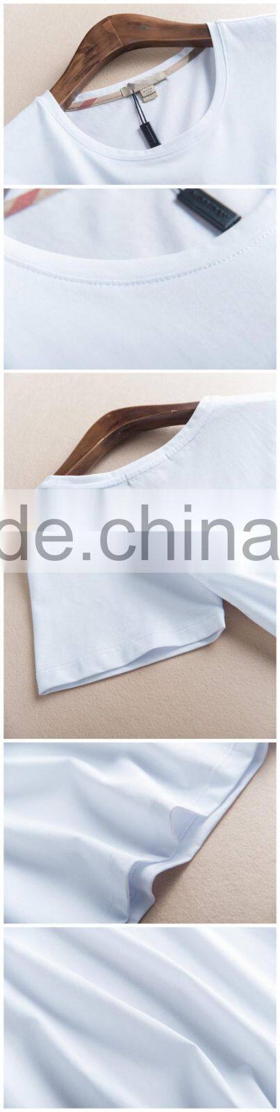 2017 Organic 100%cotton Mens Round Neck T-shirt