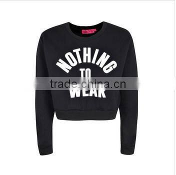 Wholesale Long Sleeve fashion short Top custom hoodies women