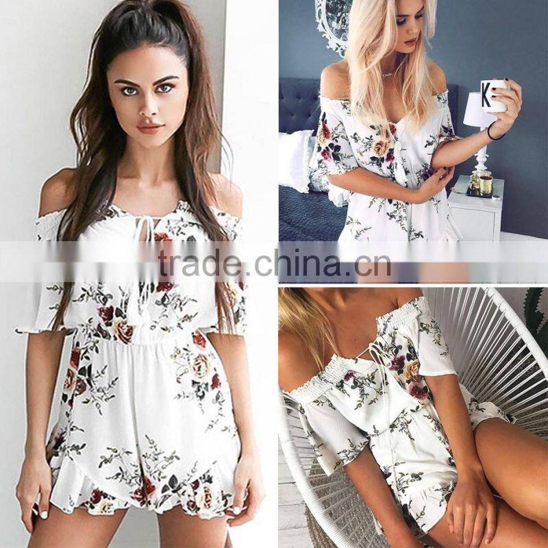 2017 New Fashion Women Summer floral printed long maxi dress apparel