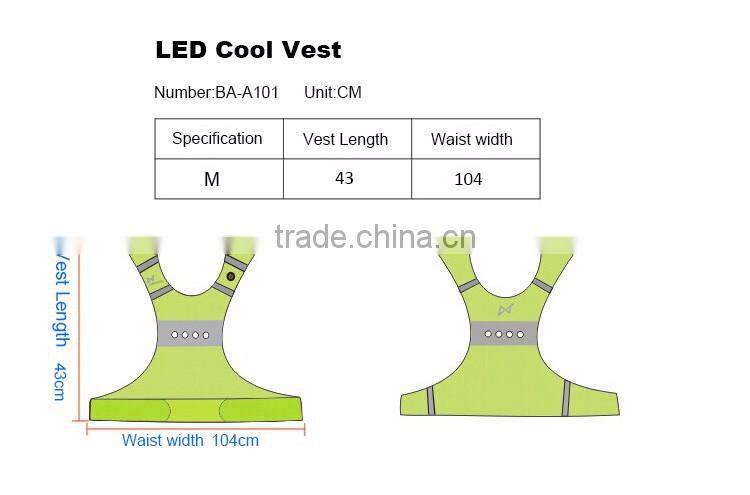 outdoor night running LED flashing summer sports clothes