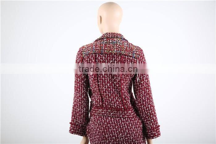 thick warm fabric used fashion jacket women with metal buttons