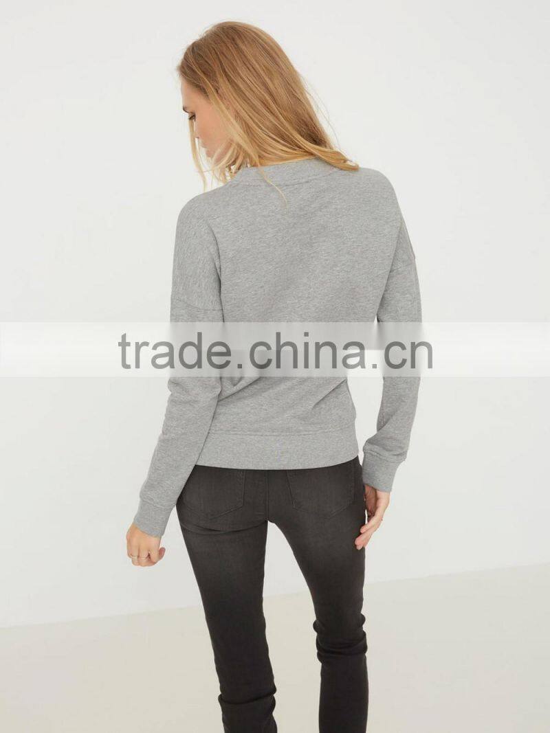 2016 wensfashion costume women leather and LightGrey long sleeved sweatshirt with hood