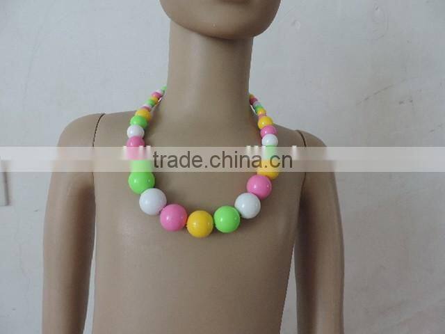 baby girl necklaces round pearl jewelry colorful kids clothing decor