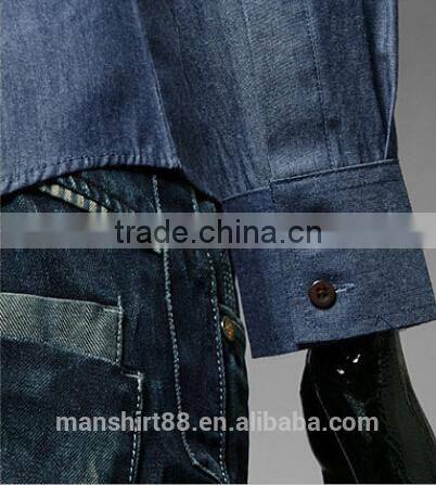 latest fashion contrast color men's casual designer slim fit shirt