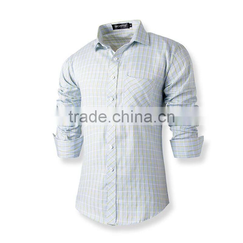 Best price customise mens heavy organic cotton work shirt with check pattern