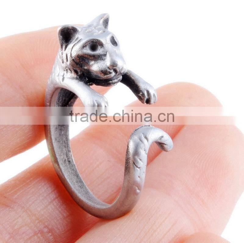 Tiger Rings Animal Wrap Rings Silver Gold Plated Jewelry Adjustable Retro Ring Resizable