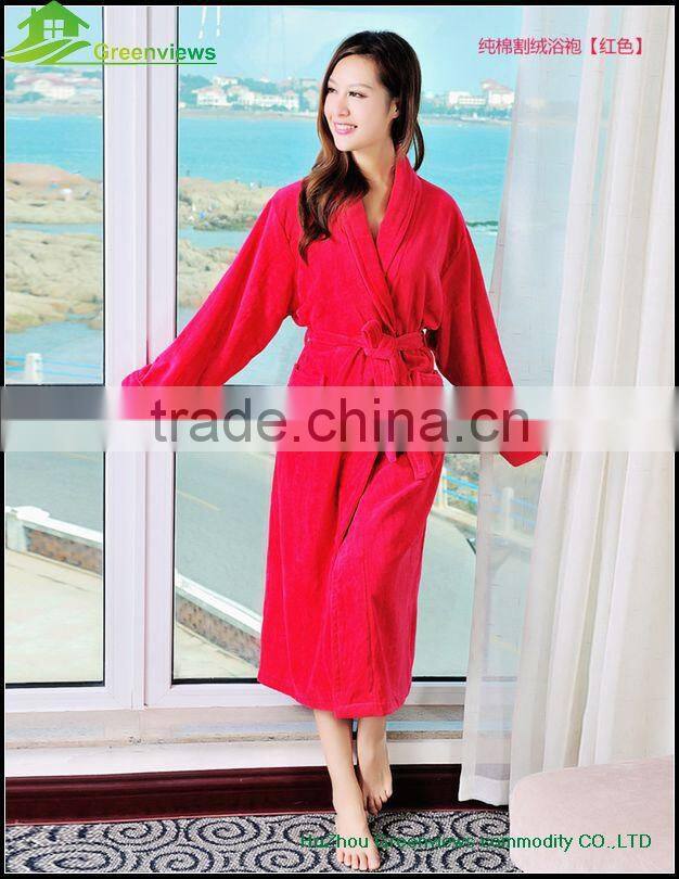 Velvet cotton bathrobes hotel wholesale bathrobe robes with custom logo