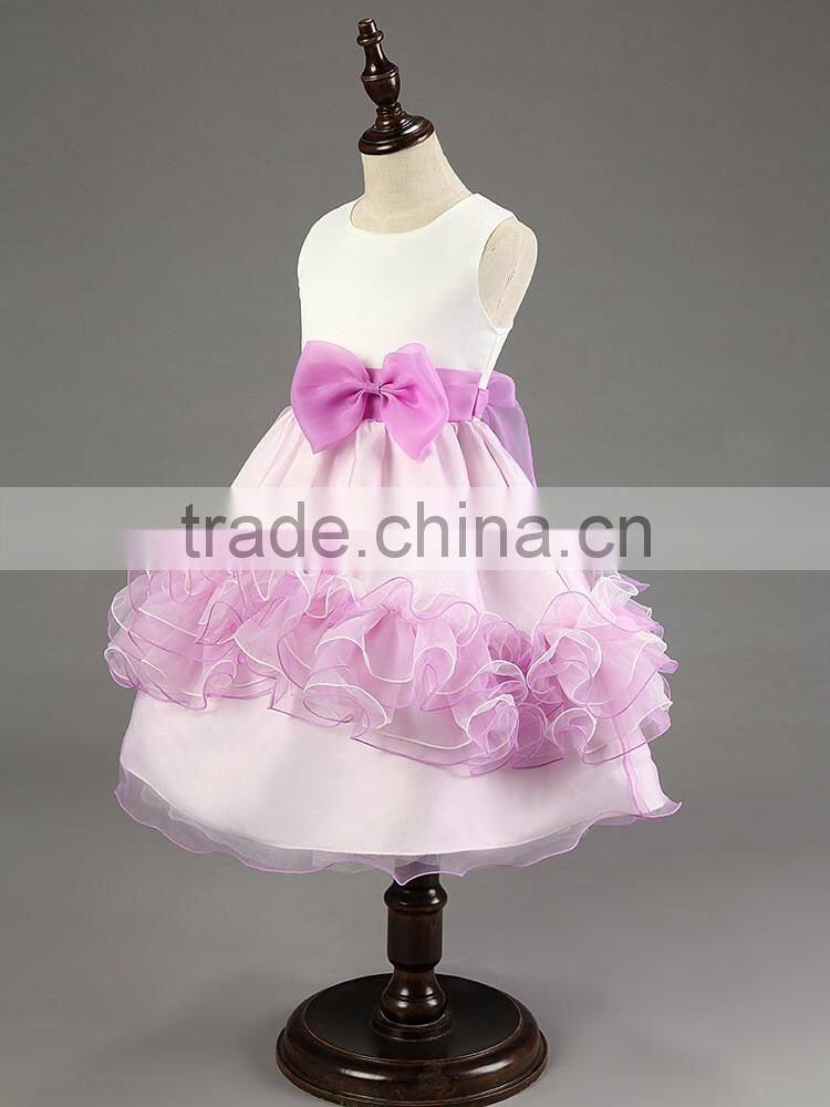 Butterfly tie kids lavender crochet dress girl wedding dress