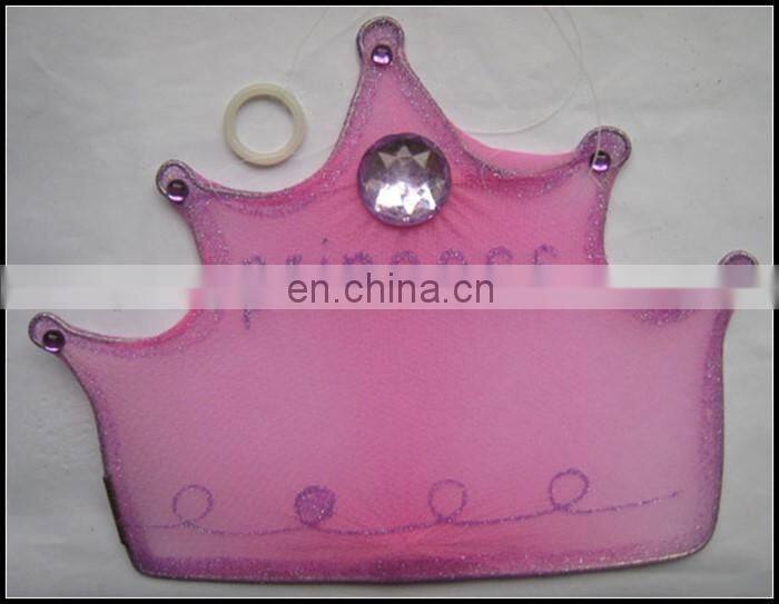 Pink nylon bead crown hanging decoration for baby bedroom