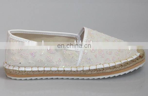 Wholesale fashion white lady casual shoes high heel espadrilles shoes 2016