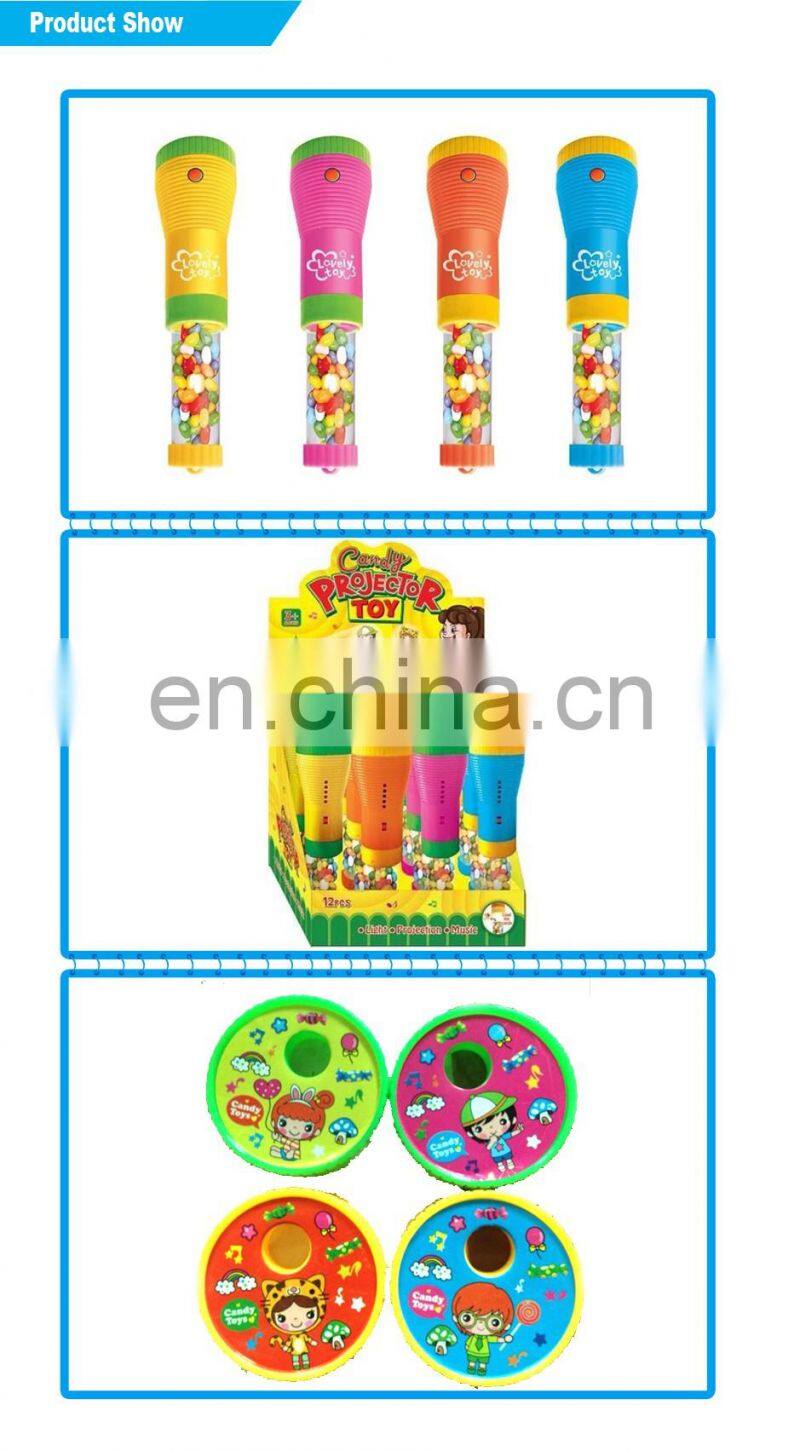 Mini promotional toys plastic bottle toys flashlight candy