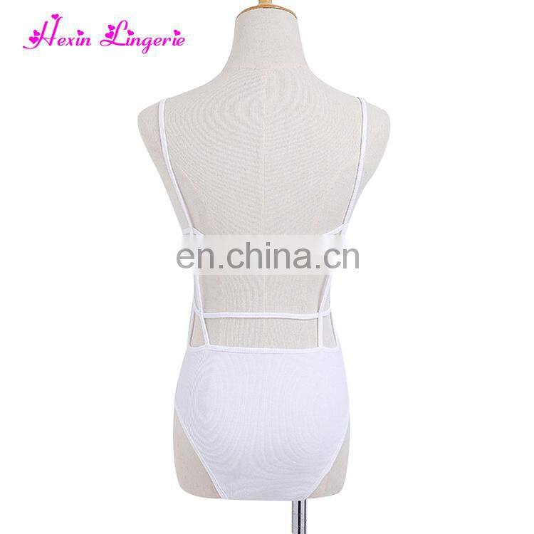 Fast Delivery white harness sleeveless romper women bodycon sexy jumpsuits