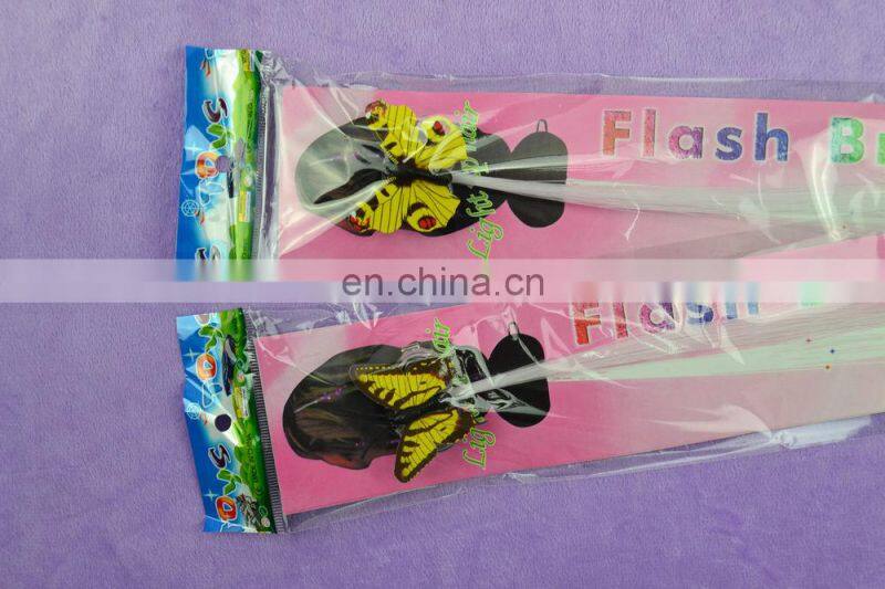 Hot sale butterfly Multicolors LED Flashing braid LED Hair Braid/flashing Braid for New Years Eve Party