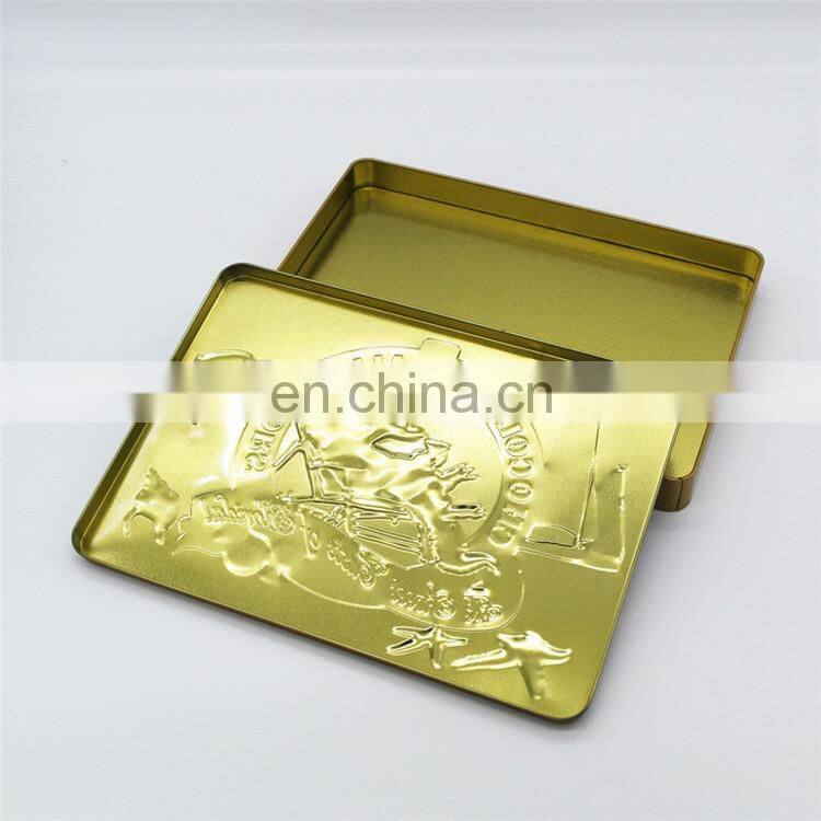 Embossed empty valentine gift chocolate tin box packaging