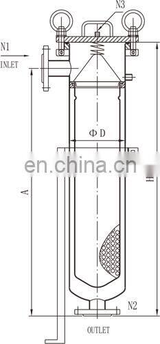 Stainless steel cartridge water filter housing for chemical industry