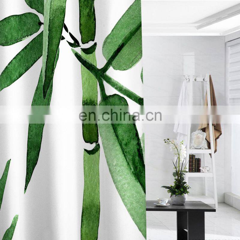OEM custom printed 100% polyester waterproof custom designer shower curtain