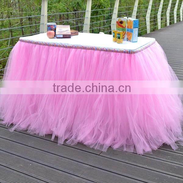 Unforgettable Party Centerpiece Handmade Tutu Tulle Table Skirt Cover for Girl Princess Birthday Party SD103
