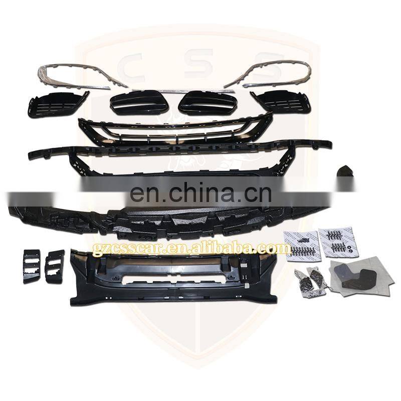 Car Accessories Auto Parts PP Material Front Bumper Rear lip Exhaust Tips 2018 Bens S class w222 S63 AMG Style Full Body Kit
