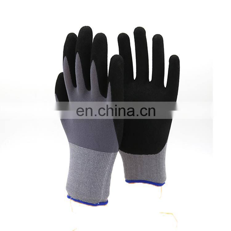 15G Nylon Spandex Stealth Vapor Gloves Non-taintable Nitrile Sandy Coating Gloves Nitrile Coated Work Gloves For Car Repairs