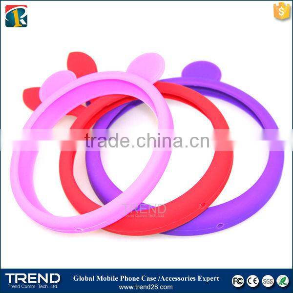 flexible round design cute rabbit ear universal silicon bumper for iphone 6 6s