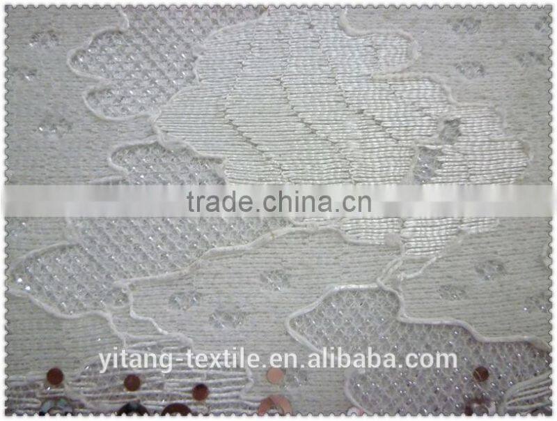 Embroidered sequin fabric lace embroidered fabric