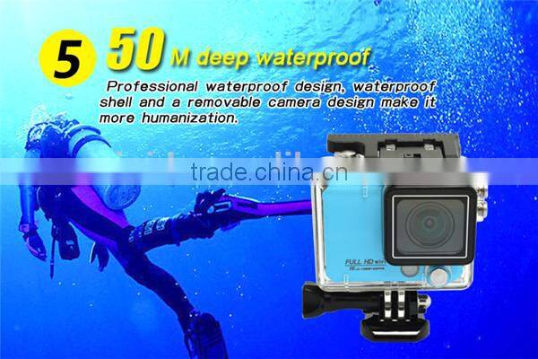 2.0inch 50M Waterproof RF Remote 2K WIFI Action Camera With 1920x1440@30FPS 1920x1080@60FPS 1280x720@120FPS