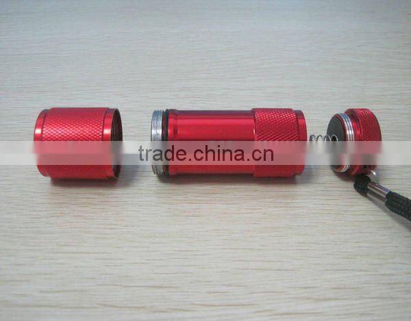 9 led aluminum body flashlight press switch in china