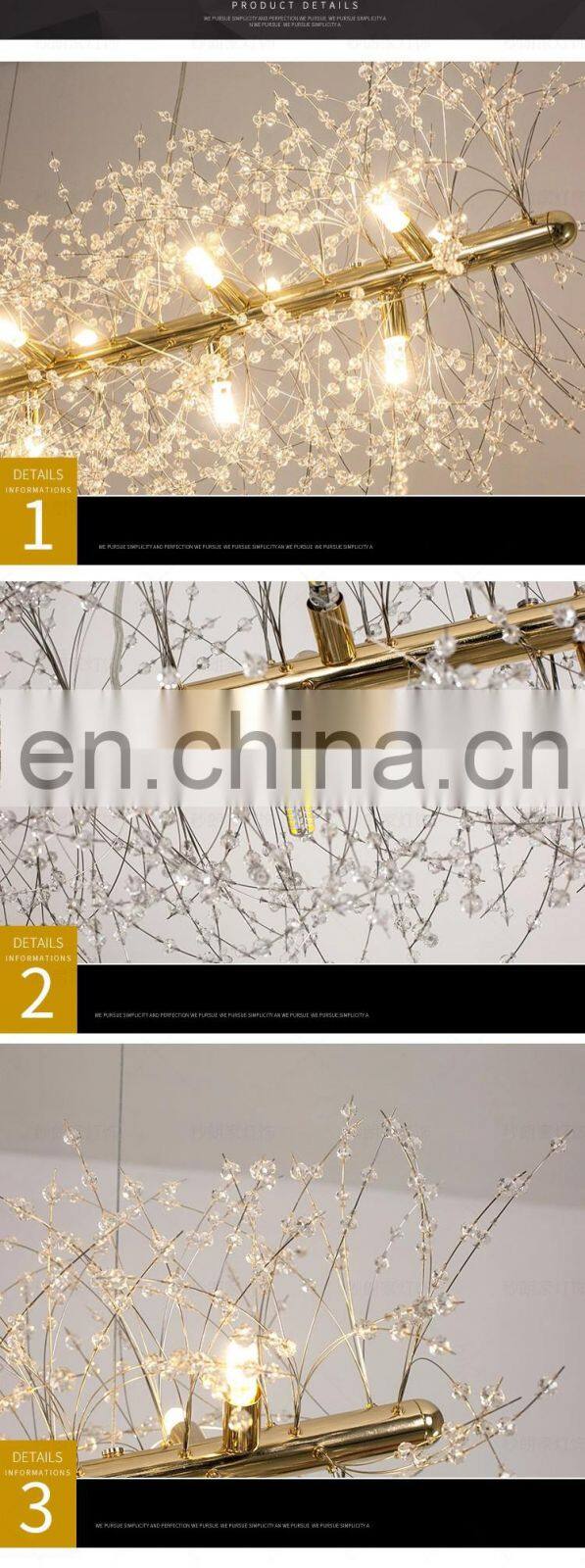 Modern LED Crystal Chandelier Light Pendant Hanging Lamp Dandelion Chandelier Lighting For Living Dining Room