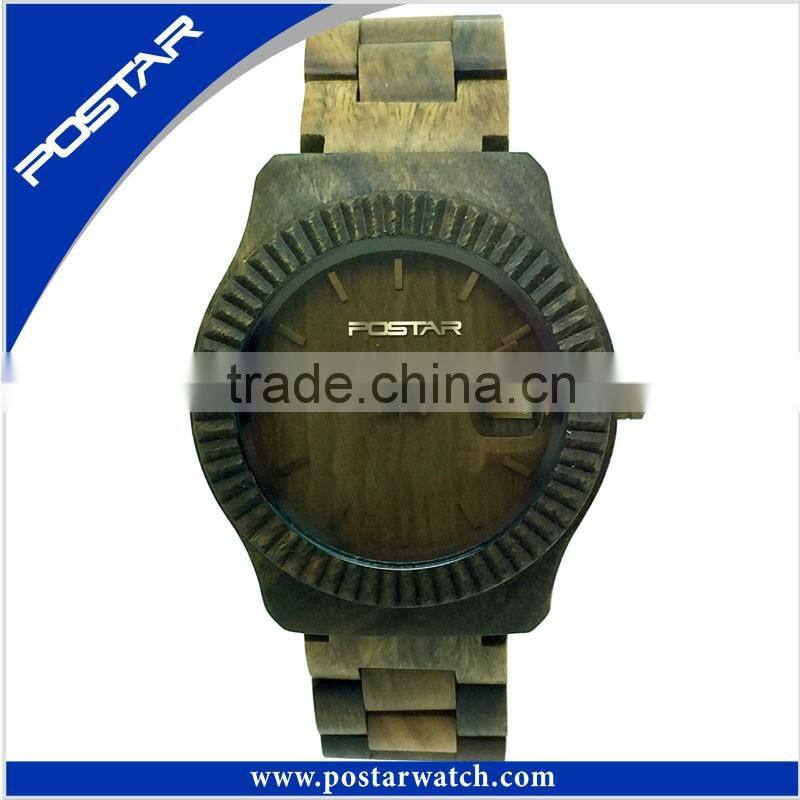 2016 Newest Fashion Wooden Quartz Wrist Watches with Calendar