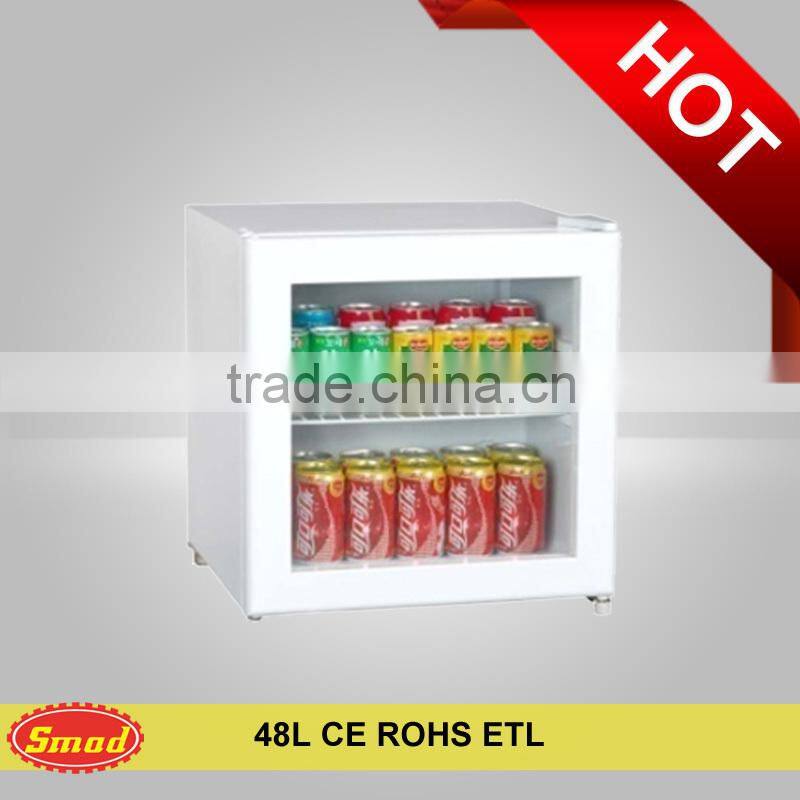Mini glass door beer display fridge beverage cooler with CE CB