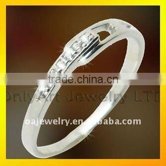 cheap China fashion jewelry classic simple silver vintage wedding jewelry lady CZ ring with rhodium plated